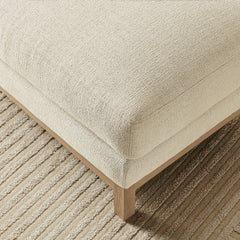 Roscoe Ivory Fabric Ottoman - Ornate Home