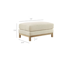 Roscoe Ivory Fabric Ottoman - Ornate Home