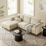Roscoe Ivory Left-Facing Fabric Sectional Sofa with Chaise - Ornate Home