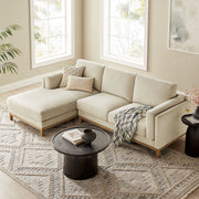 Roscoe Ivory Left-Facing Fabric Sectional Sofa with Chaise - Ornate Home