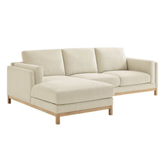 Roscoe Ivory Left-Facing Fabric Sectional Sofa with Chaise - Ornate Home