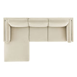 Roscoe Ivory Left-Facing Fabric Sectional Sofa with Chaise - Ornate Home