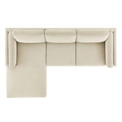 Roscoe Ivory Left-Facing Fabric Sectional Sofa with Chaise - Ornate Home