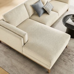 Roscoe Ivory Left-Facing Fabric Sectional Sofa with Chaise - Ornate Home