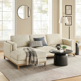 Roscoe Ivory Left-Facing Fabric Sectional Sofa with Chaise - Ornate Home