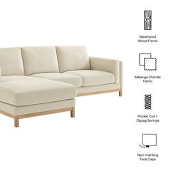 Roscoe Ivory Left-Facing Fabric Sectional Sofa with Chaise - Ornate Home