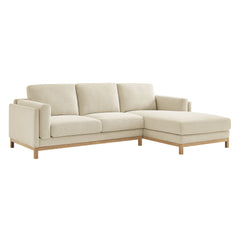 Roscoe Ivory Right-Facing Fabric Sectional Sofa with Chaise - Ornate Home