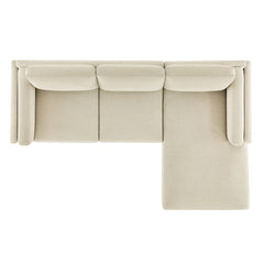 Roscoe Ivory Right-Facing Fabric Sectional Sofa with Chaise - Ornate Home