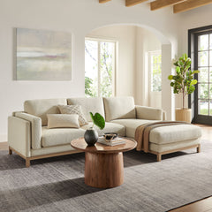 Roscoe Ivory Right-Facing Fabric Sectional Sofa with Chaise - Ornate Home