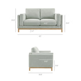 Roscoe Mist 63 inch Fabric Loveseat - Ornate Home