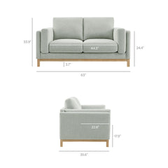 Roscoe Mist 63 inch Fabric Loveseat - Ornate Home