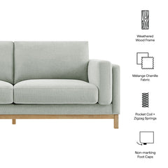 Roscoe Mist 81 inch Fabric Sofa - Ornate Home