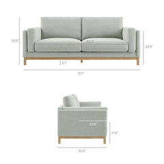 Roscoe Mist 81 inch Fabric Sofa - Ornate Home