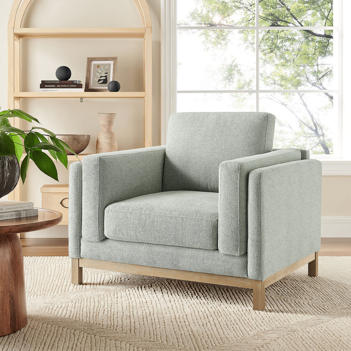 Roscoe Mist Fabric Armchair - Ornate Home