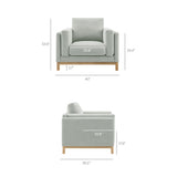 Roscoe Mist Fabric Armchair - Ornate Home