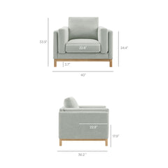Roscoe Mist Fabric Armchair - Ornate Home