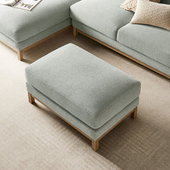 Roscoe Mist Fabric Ottoman - Ornate Home