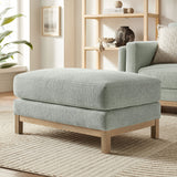 Roscoe Mist Fabric Ottoman - Ornate Home