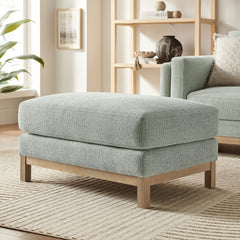 Roscoe Mist Fabric Ottoman - Ornate Home