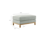 Roscoe Mist Fabric Ottoman - Ornate Home