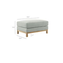 Roscoe Mist Fabric Ottoman - Ornate Home