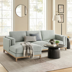 Roscoe Mist Left-Facing Fabric Sectional Sofa with Chaise - Ornate Home