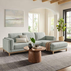 Roscoe Mist Right-Facing Fabric Sectional Sofa with Chaise - Ornate Home