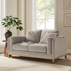Roscoe Pewter 63 inch Fabric Loveseat - Ornate Home