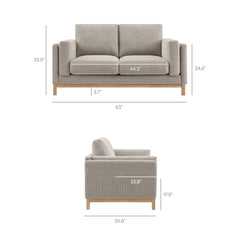 Roscoe Pewter 63 inch Fabric Loveseat - Ornate Home