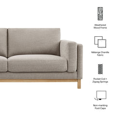 Roscoe Pewter 81 inch Fabric Sofa - Ornate Home