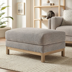 Roscoe Pewter Fabric Ottoman - Ornate Home