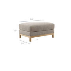 Roscoe Pewter Fabric Ottoman - Ornate Home