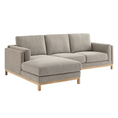 Roscoe Pewter Left-Facing Fabric Sectional Sofa with Chaise - Ornate Home