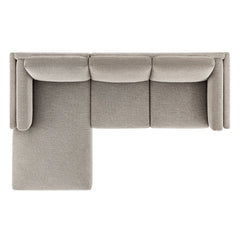 Roscoe Pewter Left-Facing Fabric Sectional Sofa with Chaise - Ornate Home