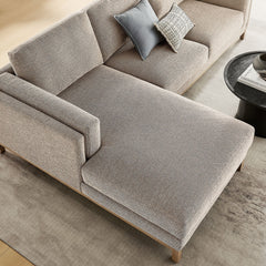 Roscoe Pewter Left-Facing Fabric Sectional Sofa with Chaise - Ornate Home