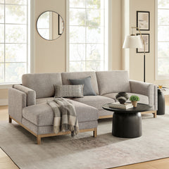 Roscoe Pewter Left-Facing Fabric Sectional Sofa with Chaise - Ornate Home