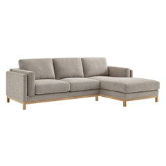 Roscoe Pewter Right-Facing Fabric Sectional Sofa with Chaise - Ornate Home