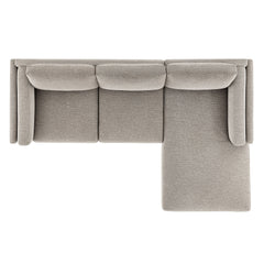 Roscoe Pewter Right-Facing Fabric Sectional Sofa with Chaise - Ornate Home
