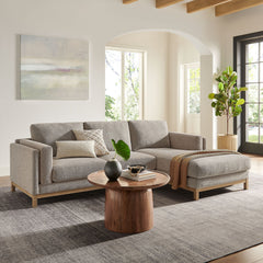 Roscoe Pewter Right-Facing Fabric Sectional Sofa with Chaise - Ornate Home