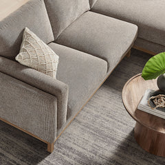 Roscoe Pewter Right-Facing Fabric Sectional Sofa with Chaise - Ornate Home