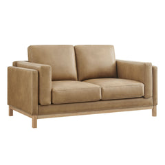 Roscoe Toast 63 inch Vegan Leather Loveseat - Ornate Home