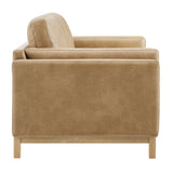 Roscoe Toast 63 inch Vegan Leather Loveseat - Ornate Home