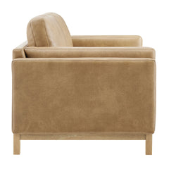 Roscoe Toast 63 inch Vegan Leather Loveseat - Ornate Home