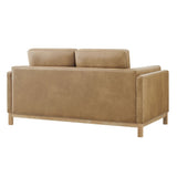 Roscoe Toast 63 inch Vegan Leather Loveseat - Ornate Home