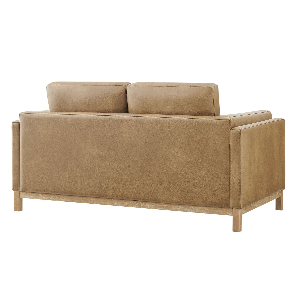 Roscoe Toast 63 inch Vegan Leather Loveseat - Ornate Home