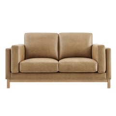 Roscoe Toast 63 inch Vegan Leather Loveseat - Ornate Home