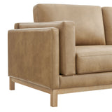Roscoe Toast 63 inch Vegan Leather Loveseat - Ornate Home