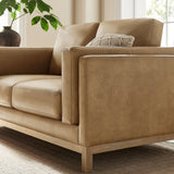 Roscoe Toast 63 inch Vegan Leather Loveseat - Ornate Home