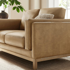 Roscoe Toast 63 inch Vegan Leather Loveseat - Ornate Home