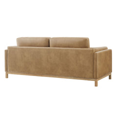 Roscoe Toast 81 inch Vegan Leather Sofa - Ornate Home
